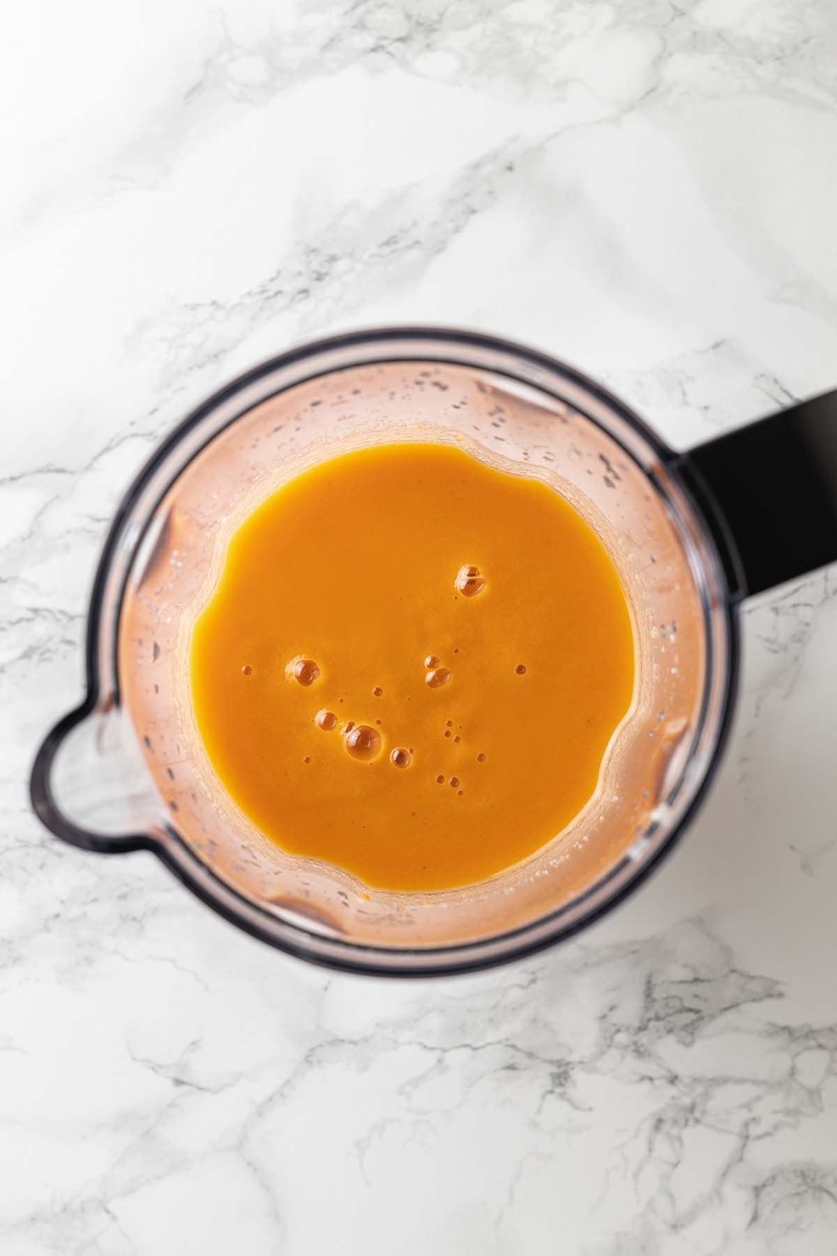 Carrot and Banana Smoothie in a blender
