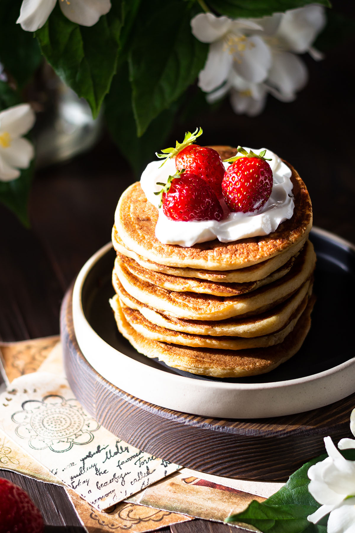 Stack of delicious pancakes