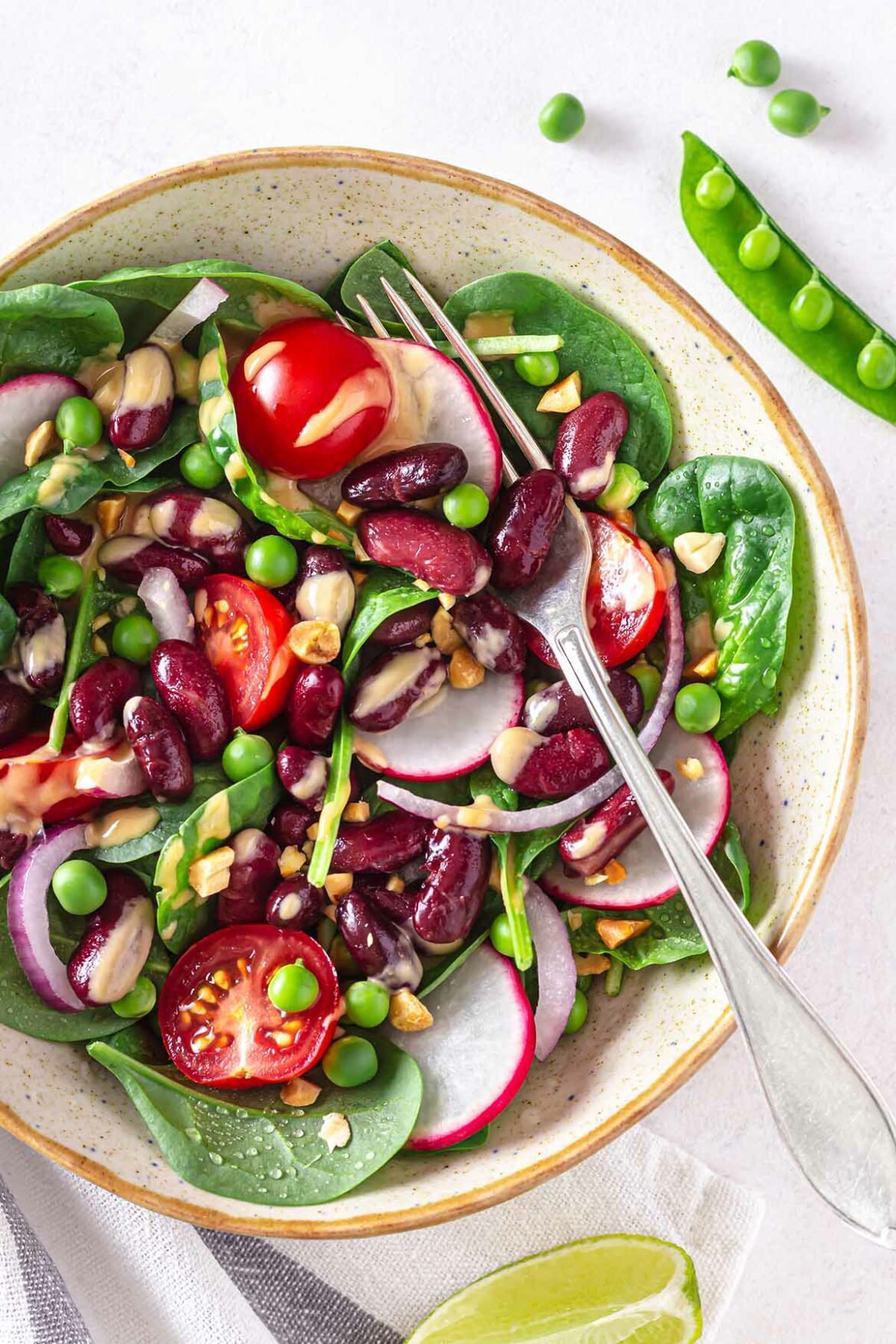 Red Kidney Bean Salad with Spicy Peanut Butter Dressing