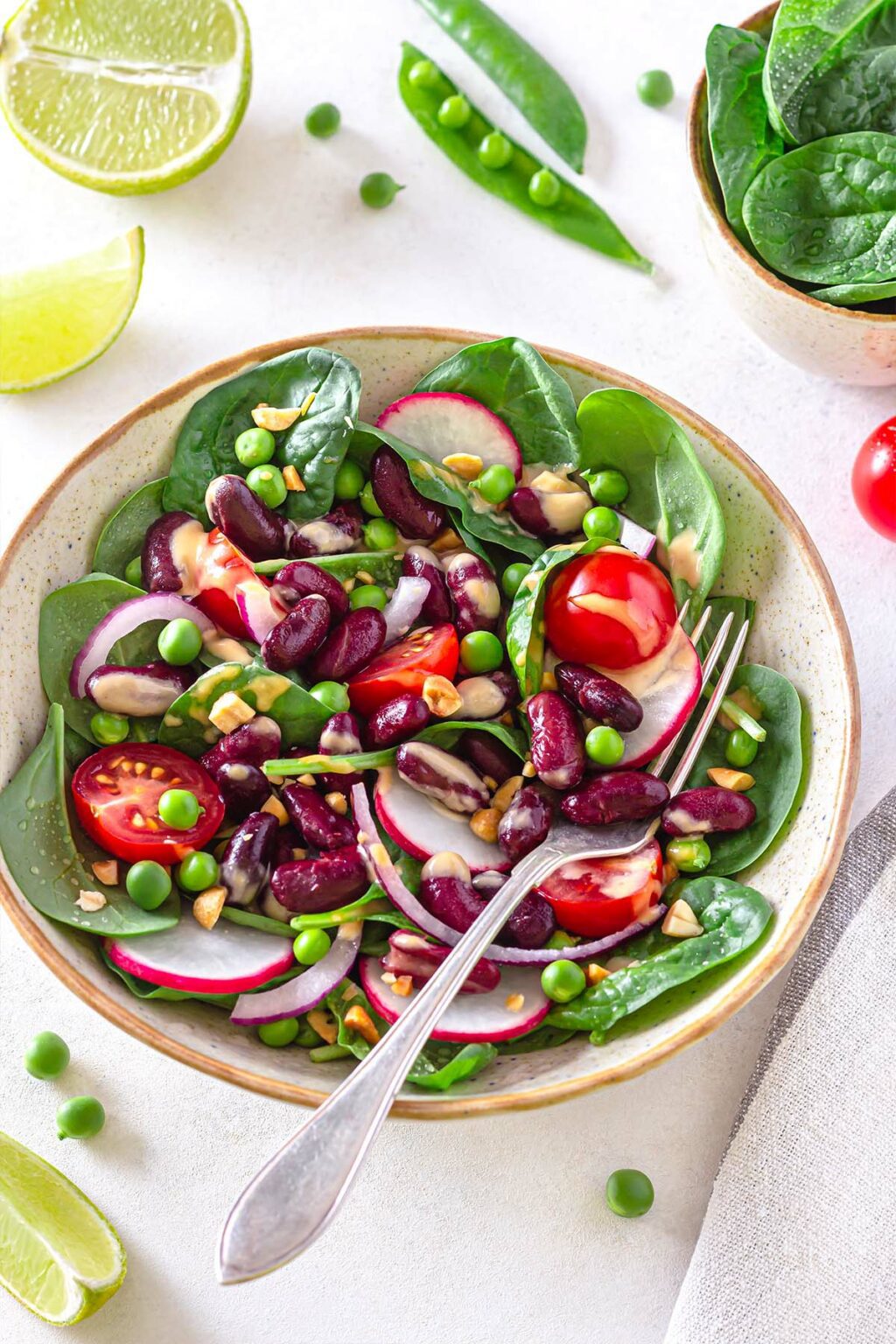 Red Kidney Bean Salad With Spicy Peanut Butter Dressing