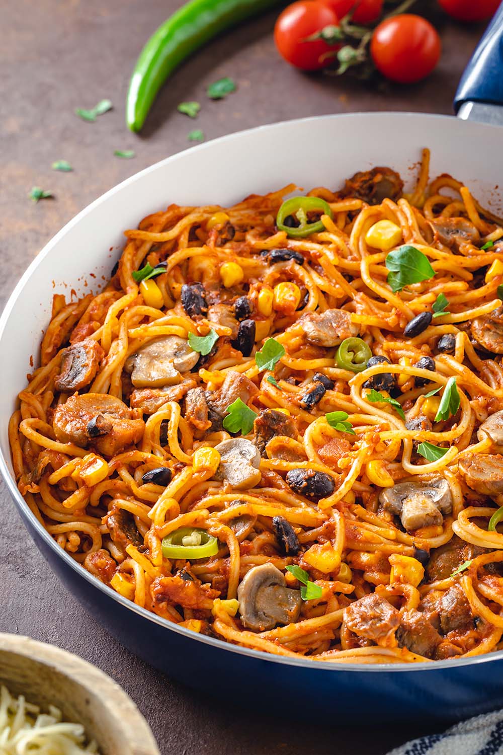 Mexican Spaghetti in a pan
